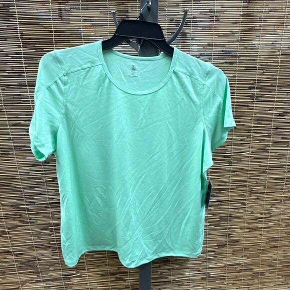 Ideology Womens Plus Size 1X Birdseye Mesh T-Shirt Gym Top Short Sleeve New - Picture 2 of 3